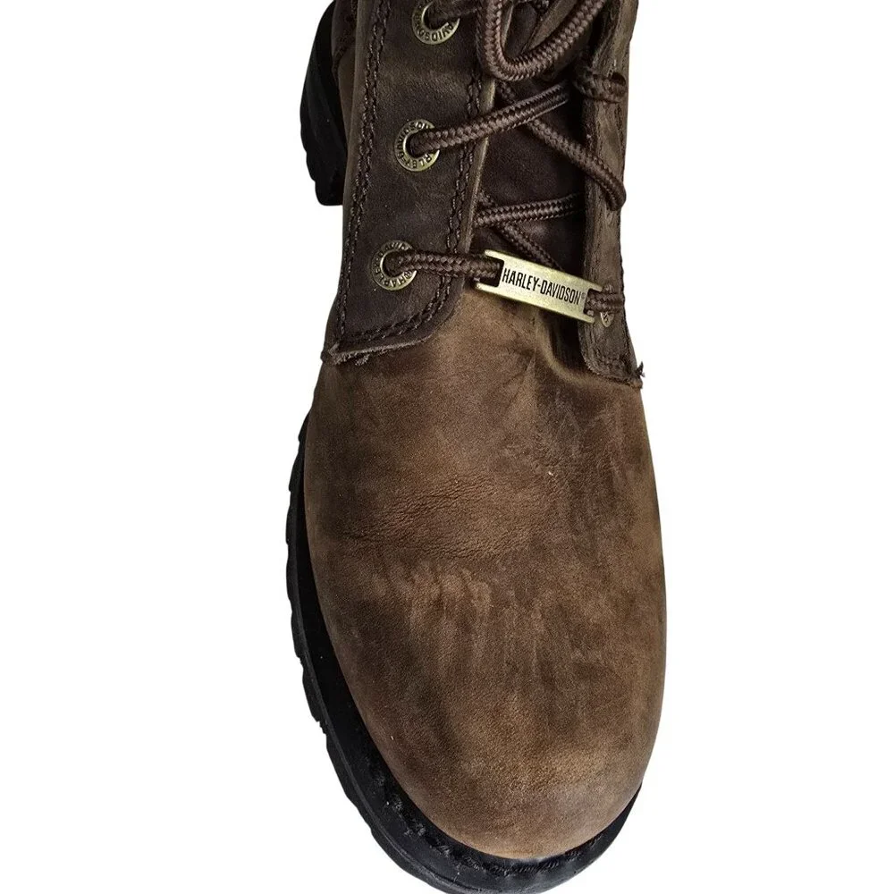 Harley-Davidson Women's SYLEWOOD Brown Combat Motorcycle Boot Size‎ 11